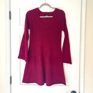 Red Bell Sleeve Midi Knit Dress size Small